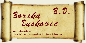 Borika Dušković vizit kartica